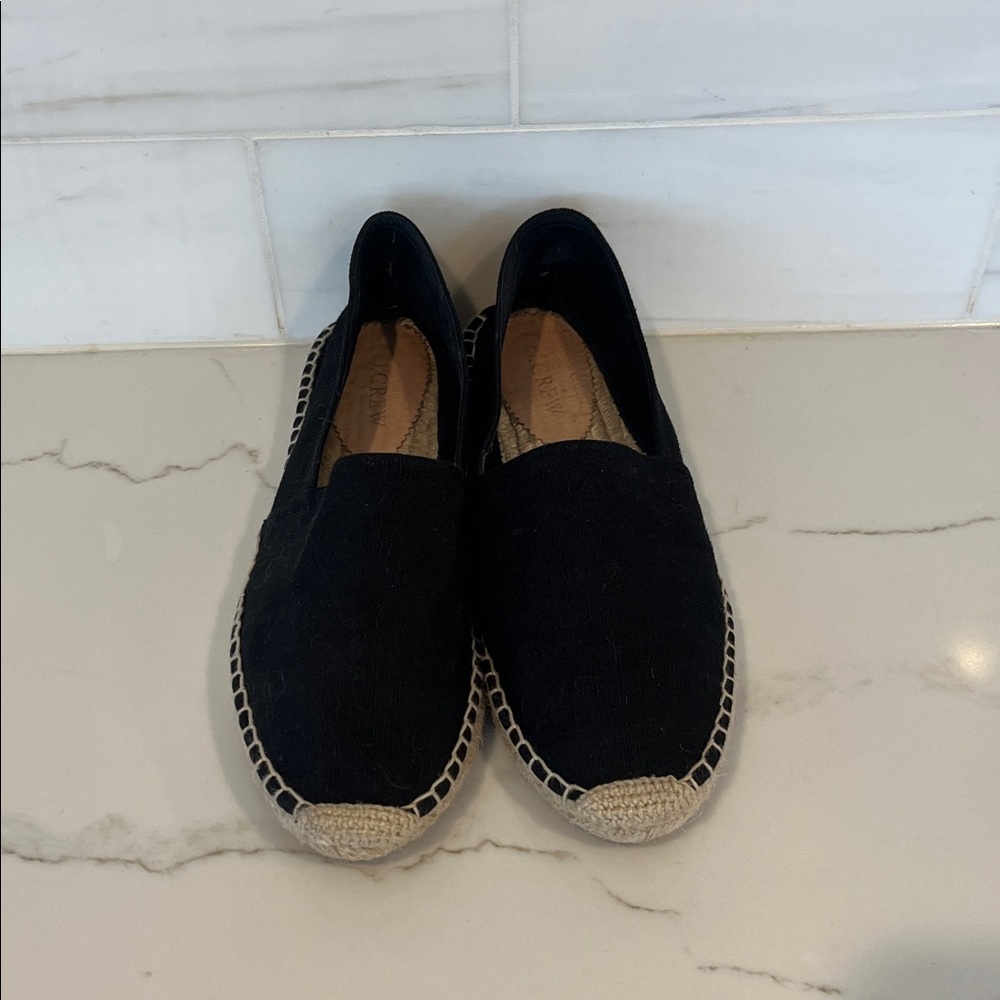 J Crew Made-in-Spain espadrille flats in linen size 10 - Picture 7 of 13